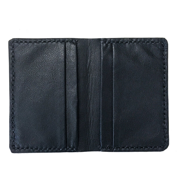 Slim Jim salmon fishleather card wallet with black calf interior