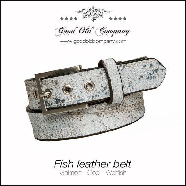 Cod fish leather belt 35 mm, Leather belt, Good Old Company - Hraun- Art and design