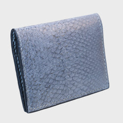 Gray salmon bifold fish leather card wallet