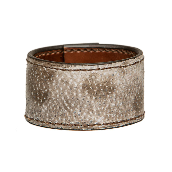 Stitched wolffish leather cuff, Bracelet, Good Old Company - Hraun- Art and design