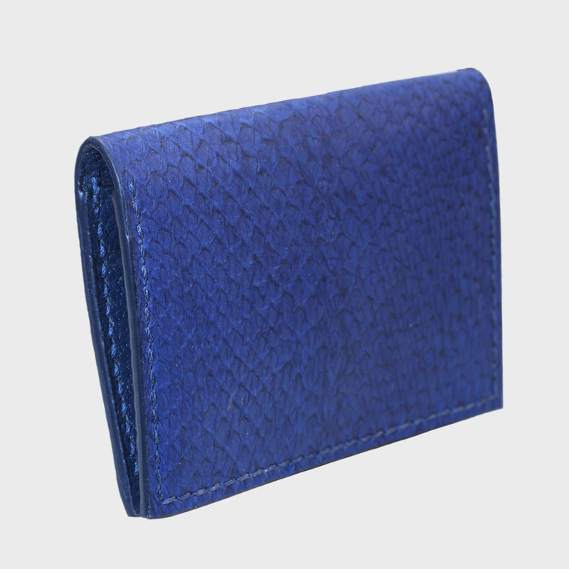 Blue salmon bifold fish leather card wallet