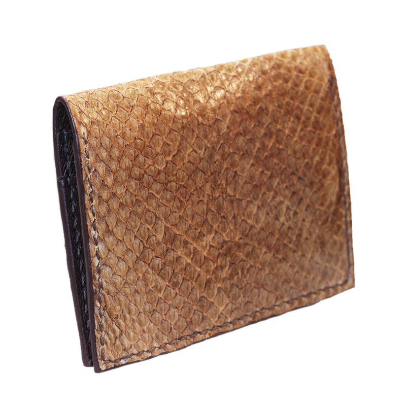 Brown salmon bifold fish leather card wallet