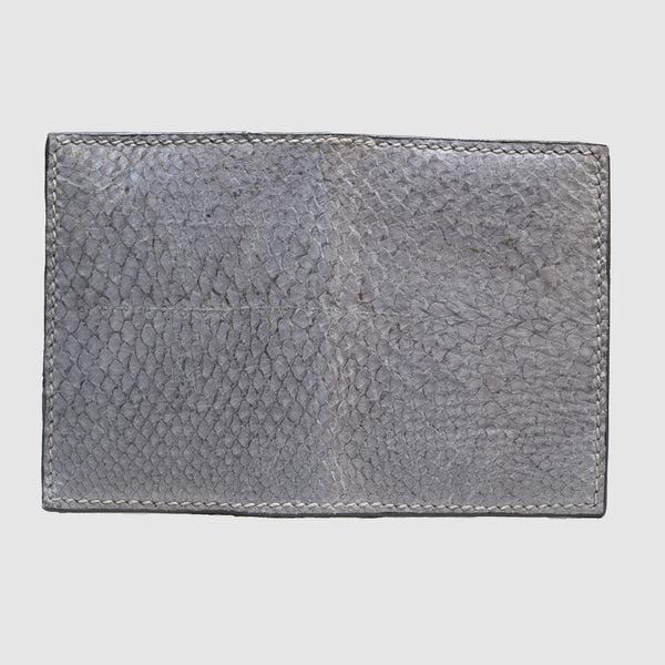 Gray salmon bifold fish leather card wallet