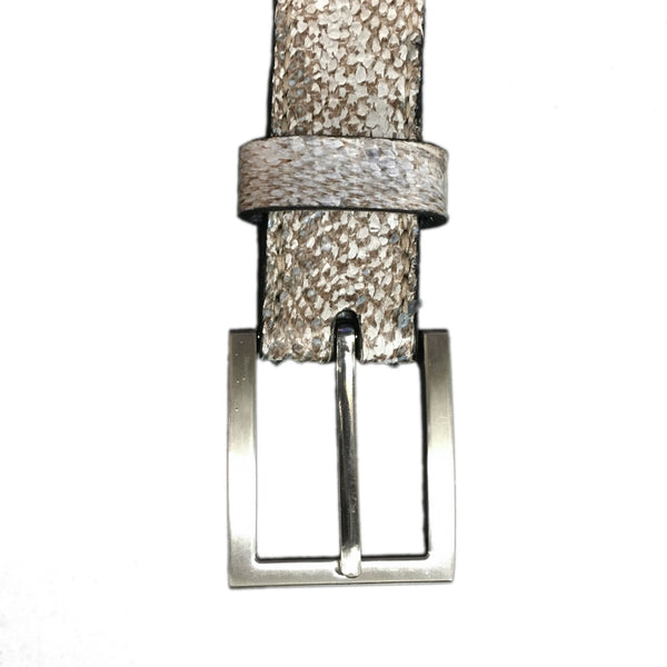 Hand stitched Cod fish leather belt 35 mm