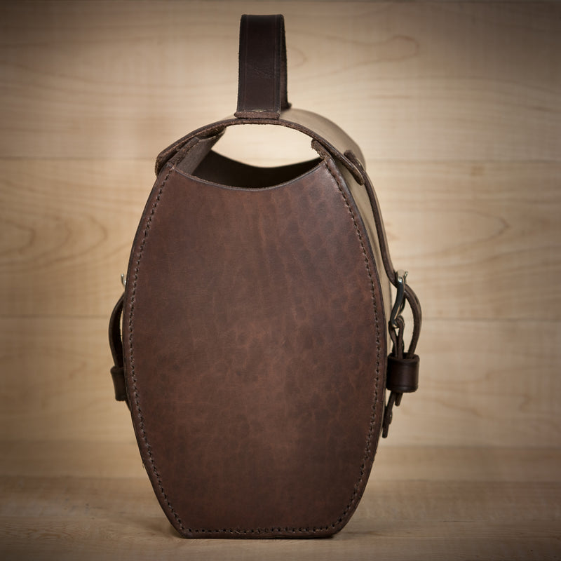 Mjolka - Dark brown leather bag for wine