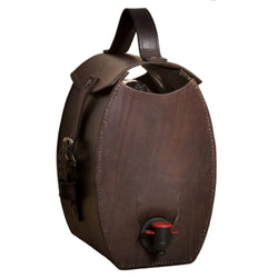 Mjolka - Dark brown leather bag for wine, For home, Good Old Company - Hraun- Art and design