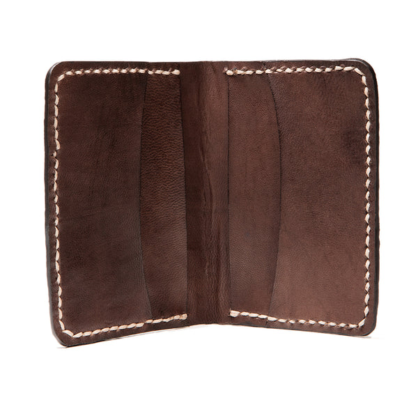 Hand stitched fishleather card wallet with natural color cod skin and brown interior, Fishleather wallet, Good Old Company - Hraun- Art and design