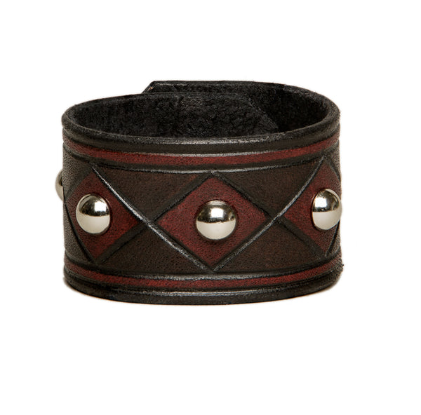 The Joker carved and studded leather cuff