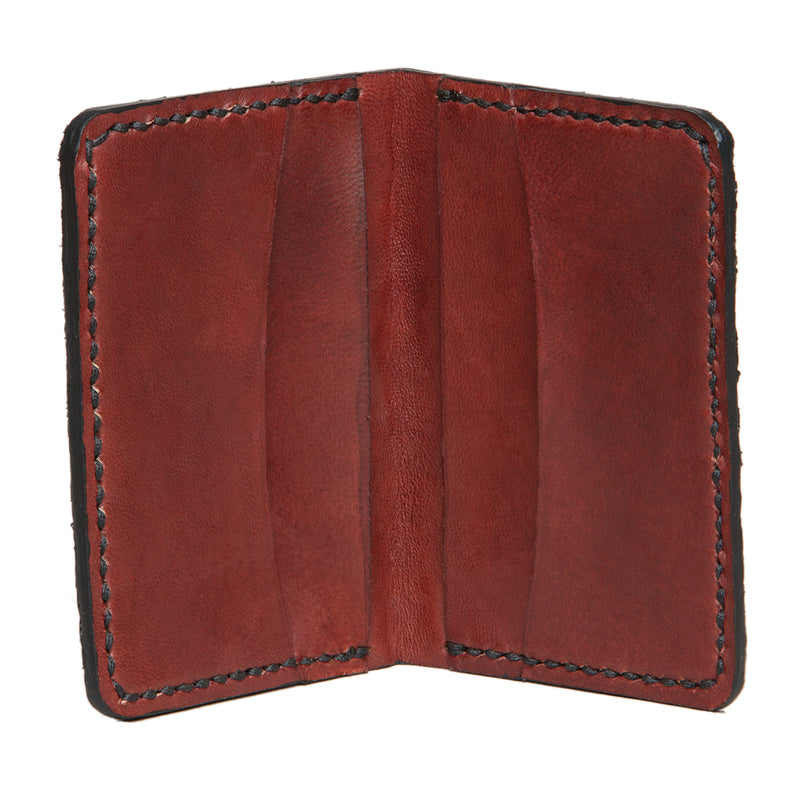 Hand stitched fishleather card wallet with natural color salmon skin and dark mahogany, Fishleather wallet, Good Old Company - Hraun- Art and design
